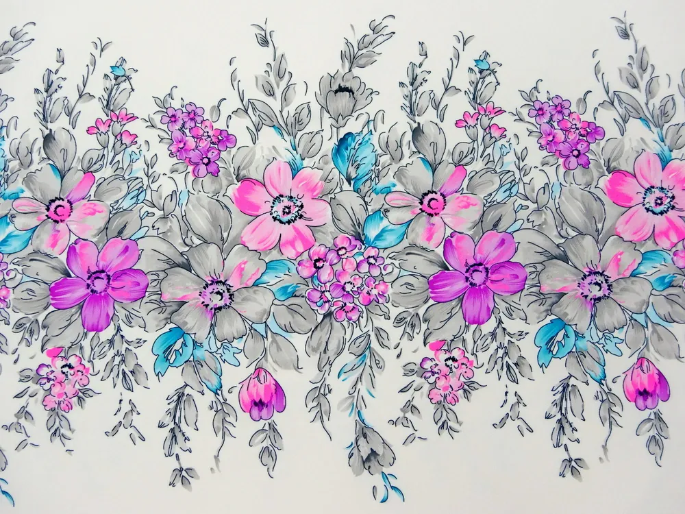 Šatovka Barbie maslová "kvety" - bordúra obojstranná