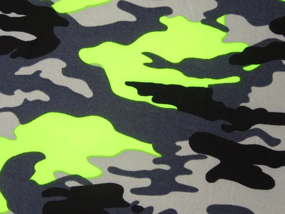 Úplet sivo-čierny "neónovo žltý maskáč" 