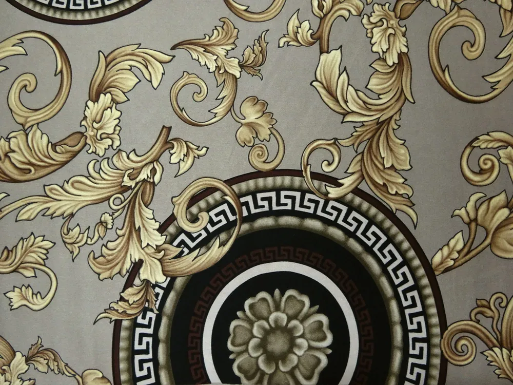 Hodváb béžový "béžovo-hnedý vzor" 