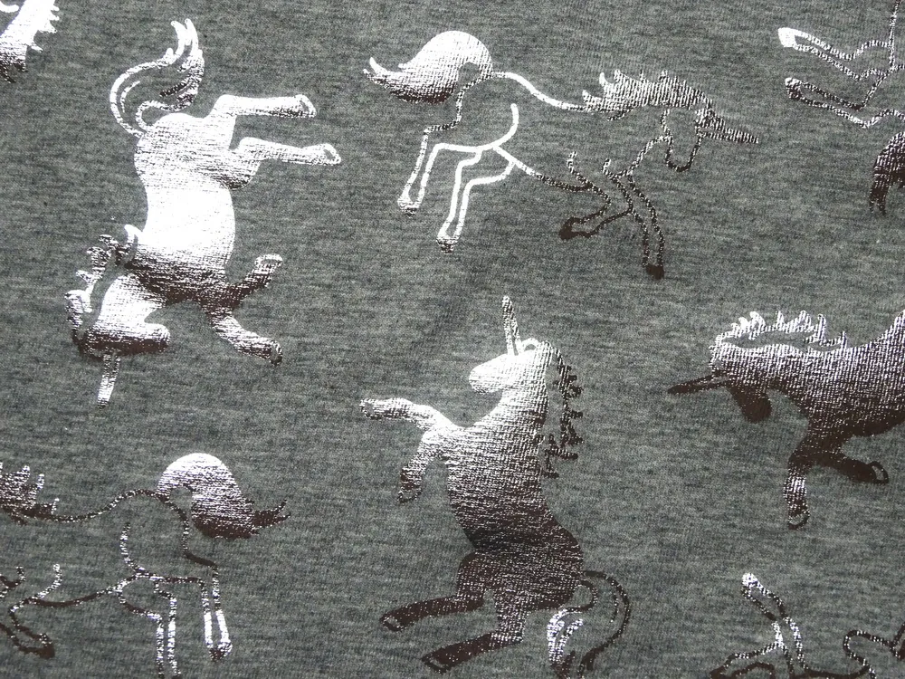 Úplet sivý melír "strieborný jednorožec" 