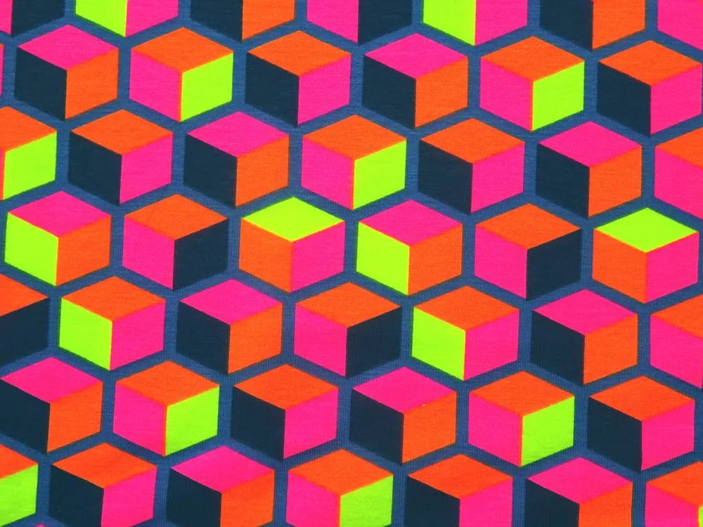 Úplet modrý "neónové kocky" 