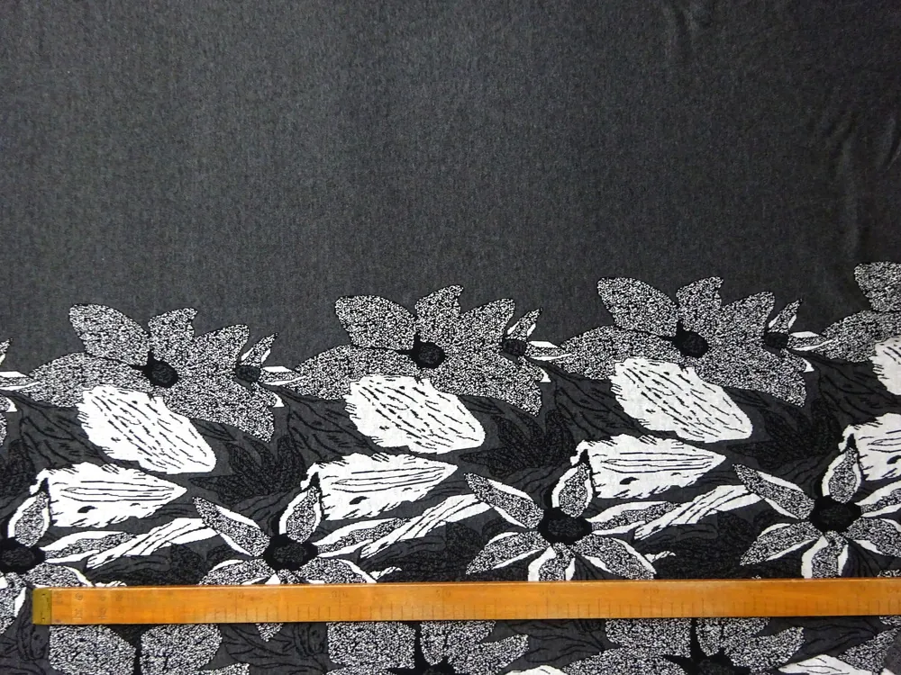 Úplet tmavosivý "kvety" - bordúra obojstranná