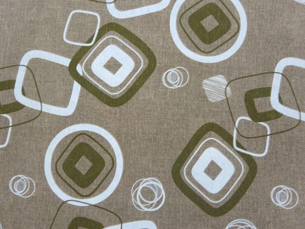 Poťahovka hnedá žíhaná "geometrický vzor" 