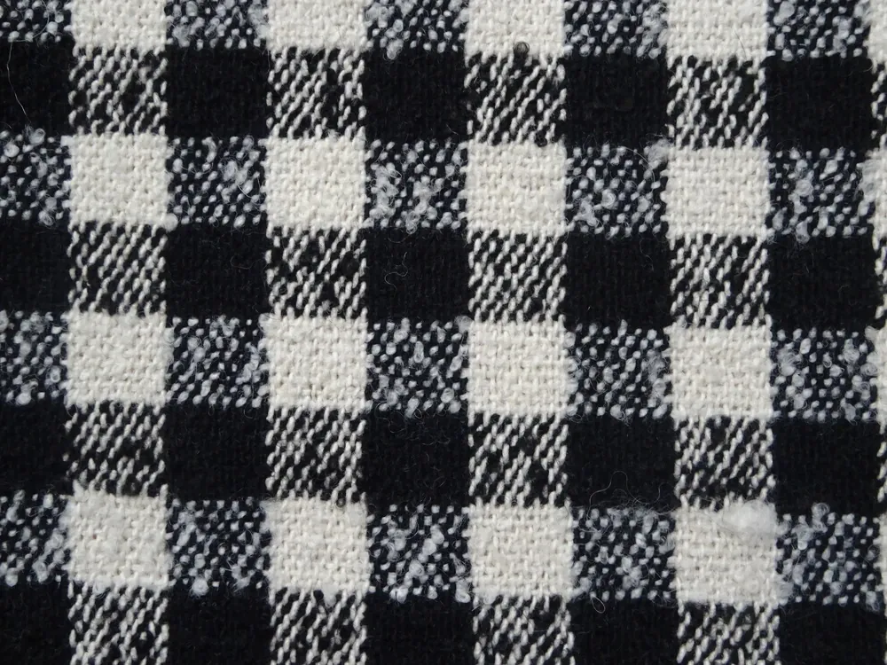 Kostýmovka s vlnou smotanovo-čierna "kocka" 