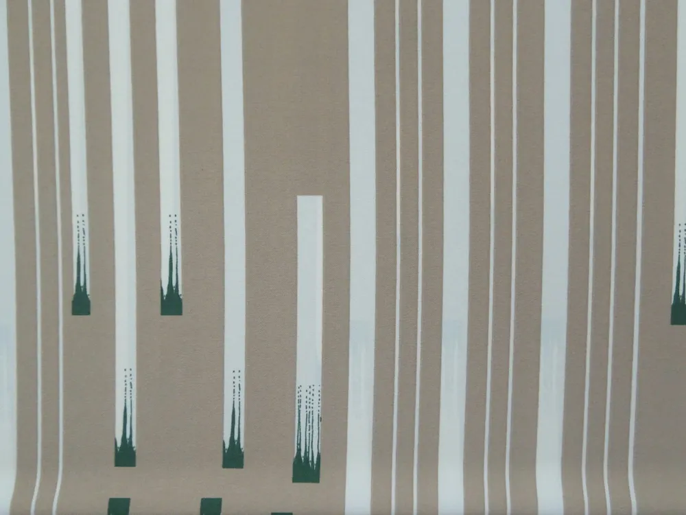 Šatovka béžová "smotanovo-zelený vzor" - bordúra 