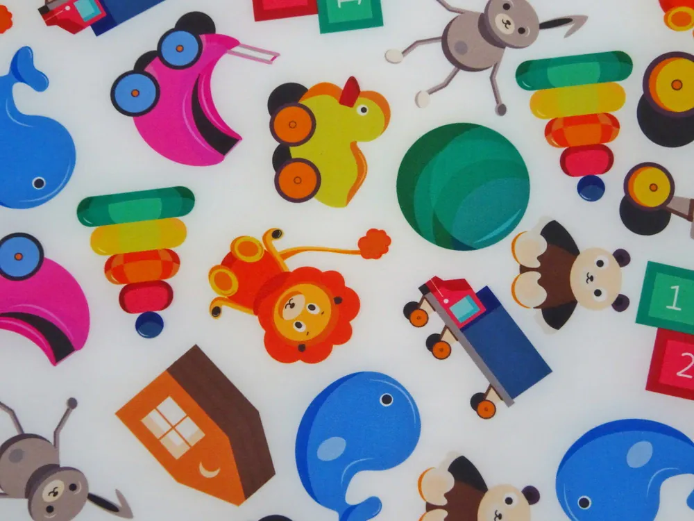 Softshell biely "detské hračky" 