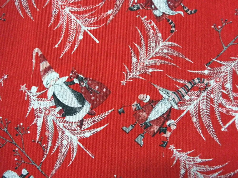 Poťahovka červená "škriatok, stromy" 