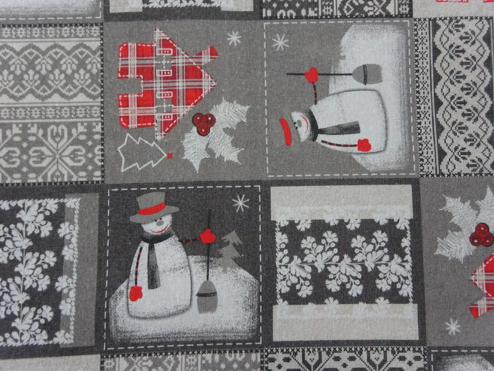 Poťahovka sivá "vianočný patchwork" 