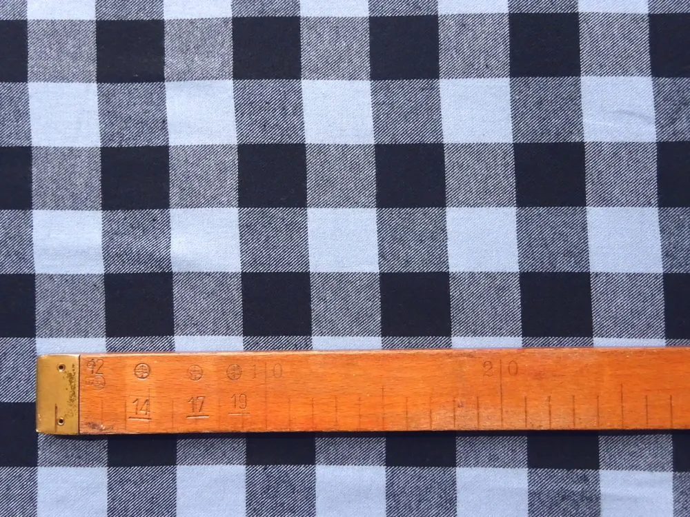 Flanel tkaný "modro-čierna kocka" 