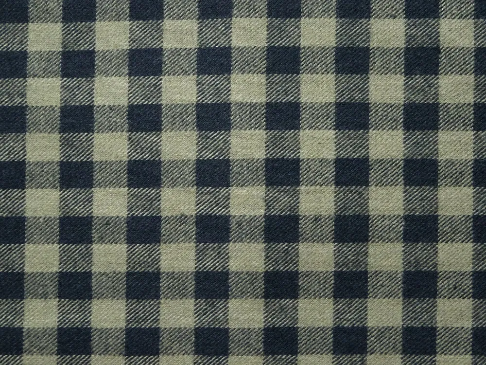 Flanel tkaný "olivovo-čierna malá kocka" 