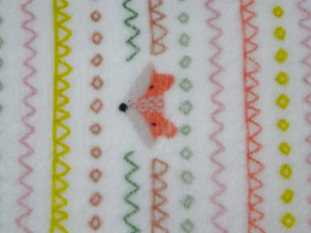 Fleece smotanový "zvieratká, cik-cak, kruh" - OEKO-TEX 