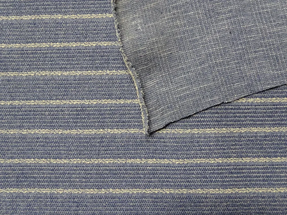 Úplet modrý "béžový pásik" 