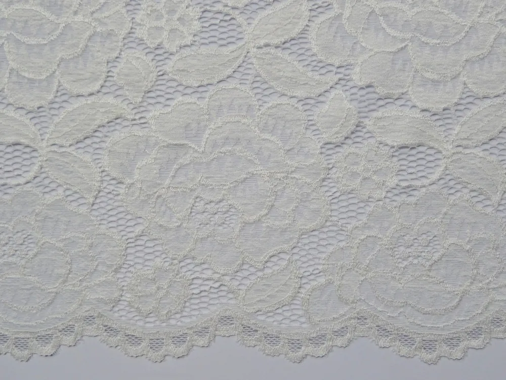 Krajka elastická maslová "veľké kvety" 