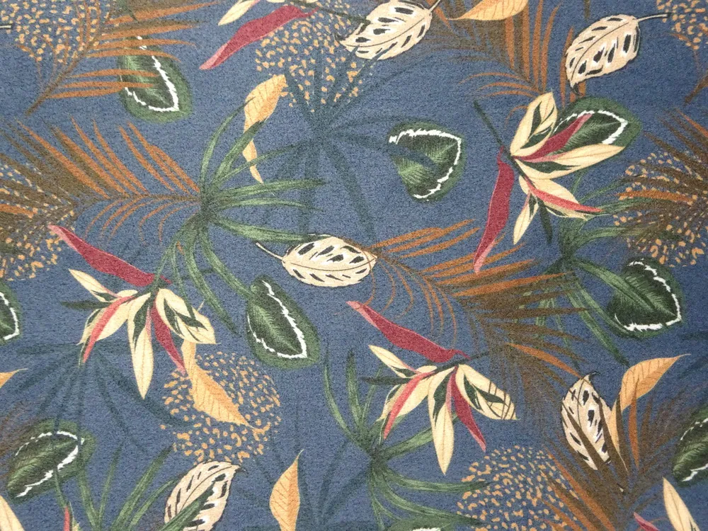 Úplet - imitácia jelenice "modrý "listy" - potlač na Slovensku 