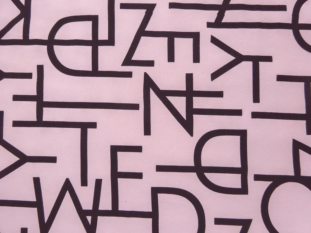 Teplákovina ružová "čierne písmená" 