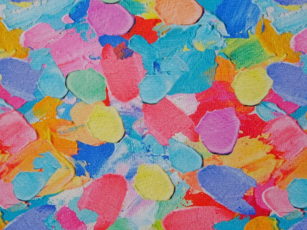 Teplákovina počesaná "farebné machule" 