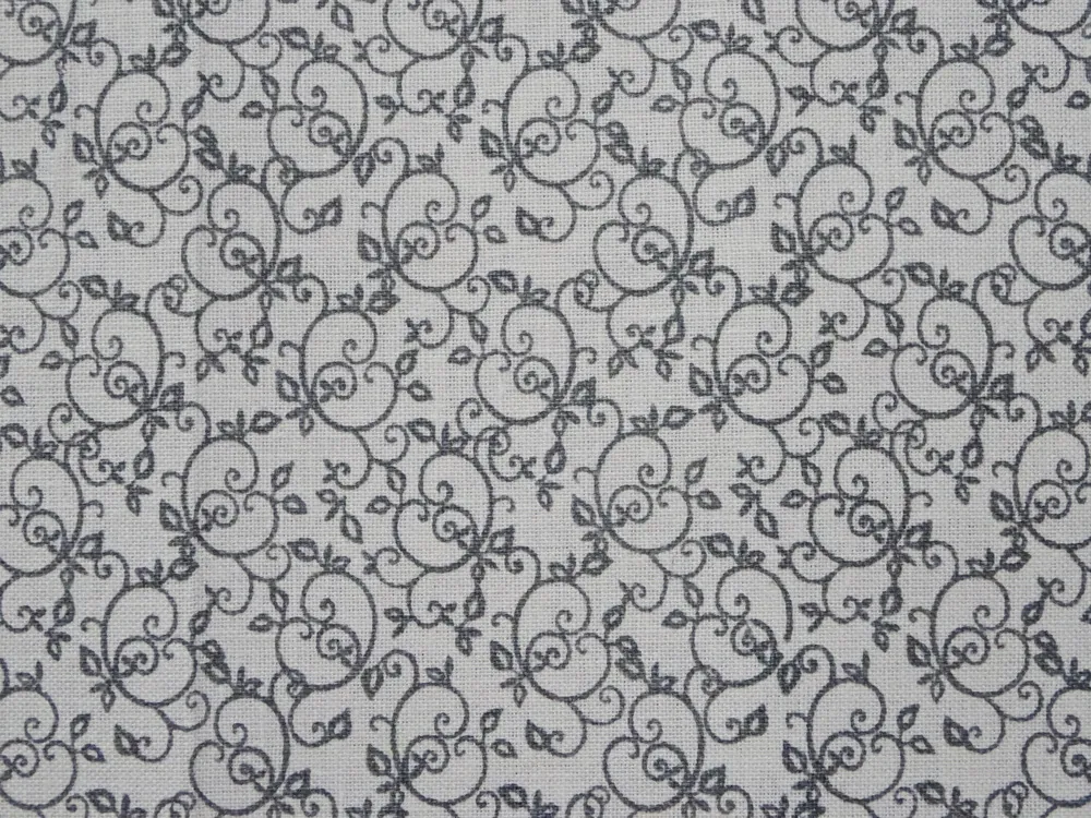 Bavlna biela "sivý vzor" 