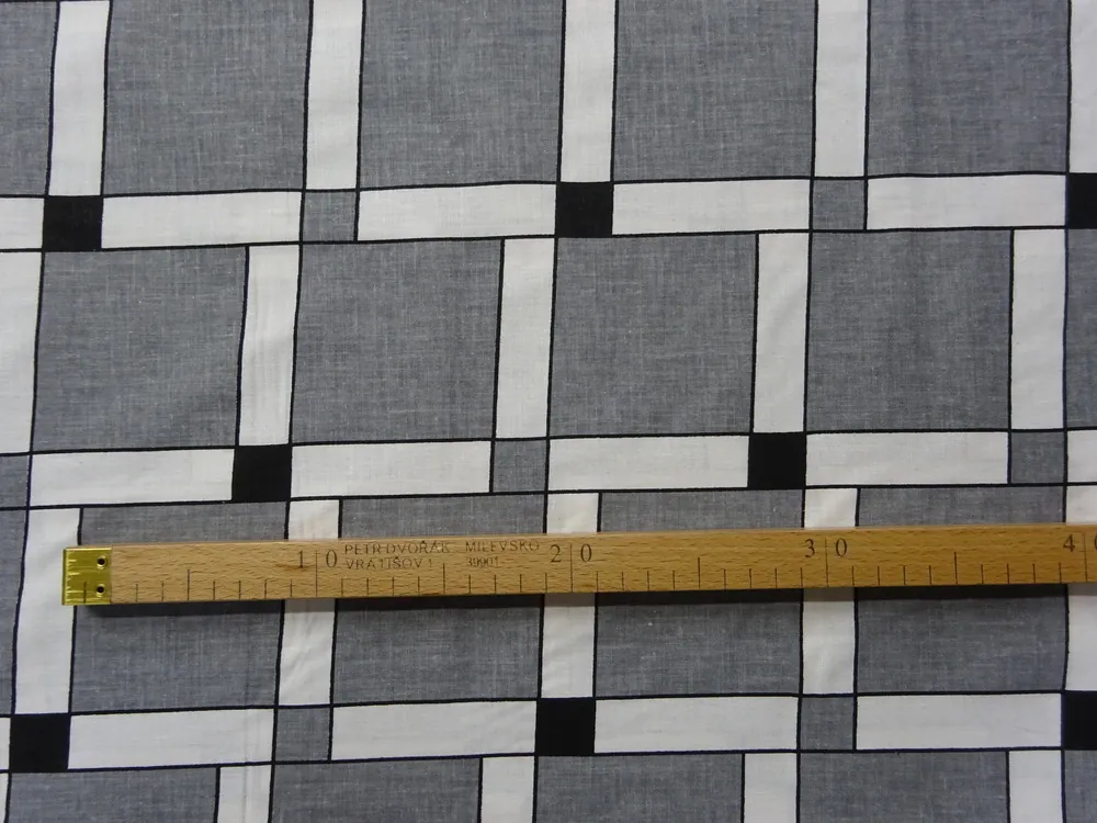 Bavlna sivé "bielo-čierny vzor" 