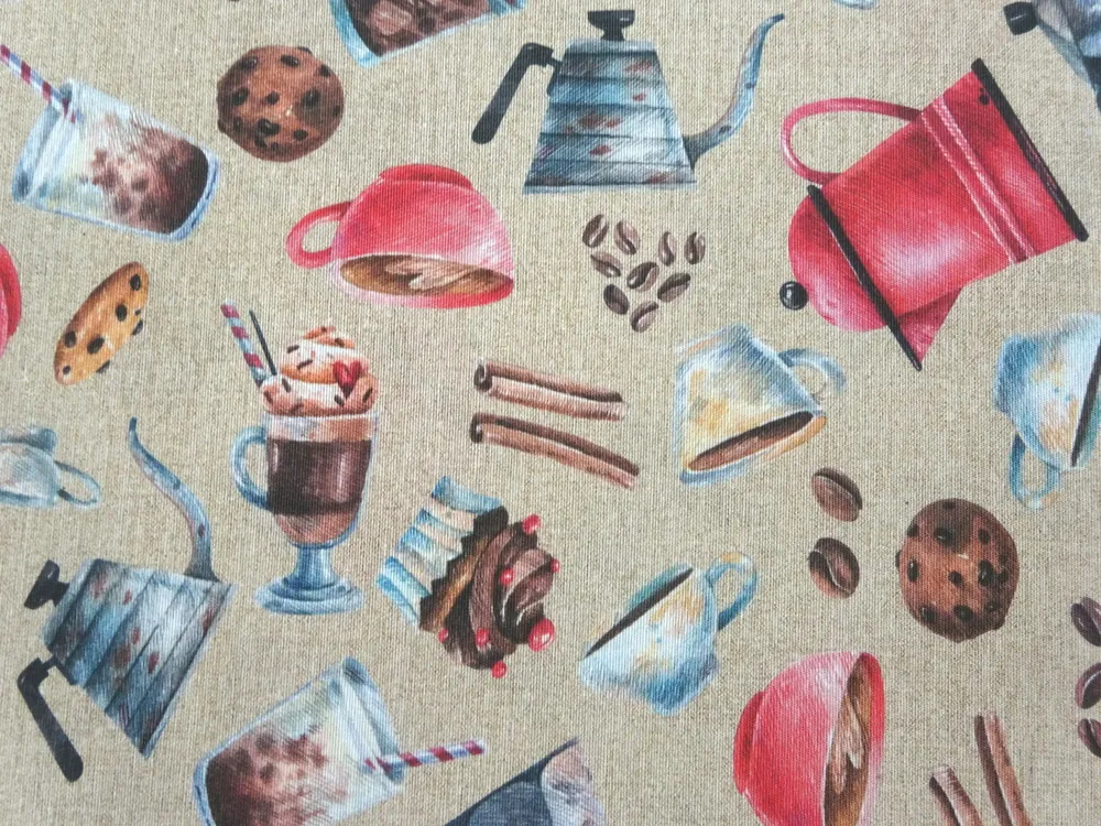 Poťahovka svetlohnedá "káva, sušienky" 