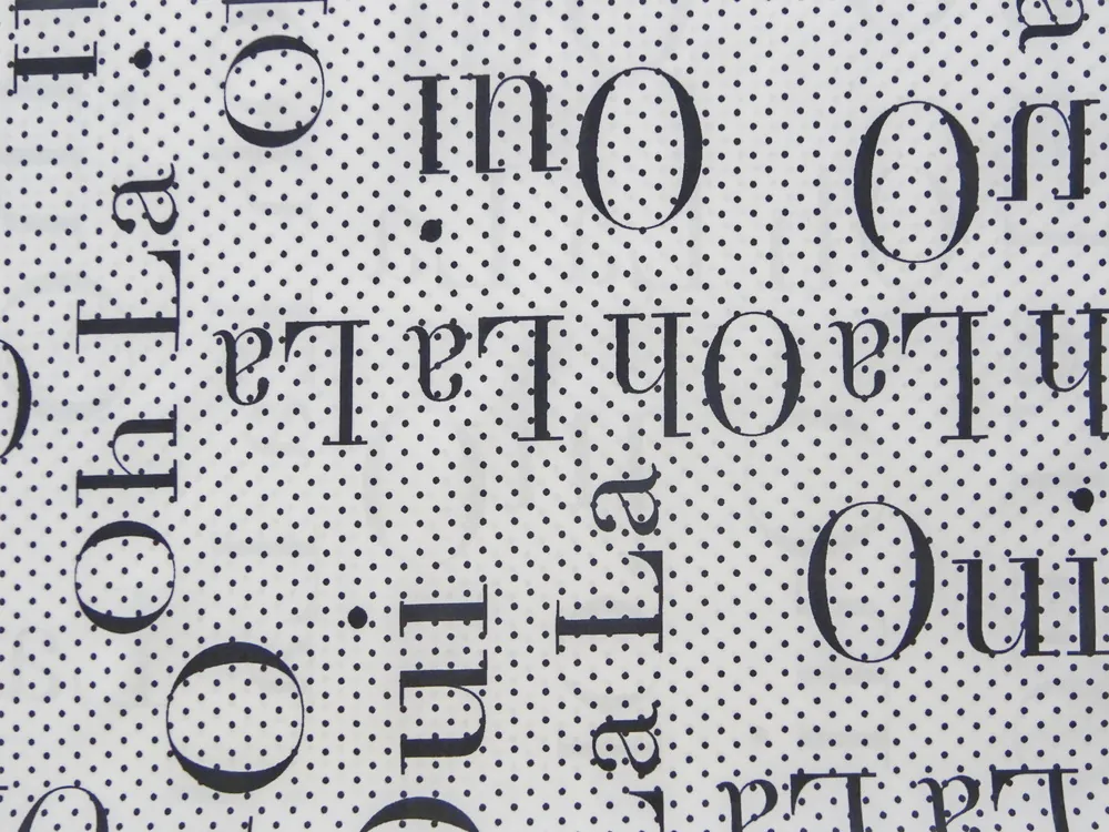 Šatovka biela "čierne písmená" 