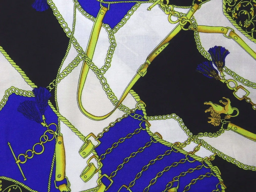 Šatovka bielo-modro-čierna "retiazky, opasky" 