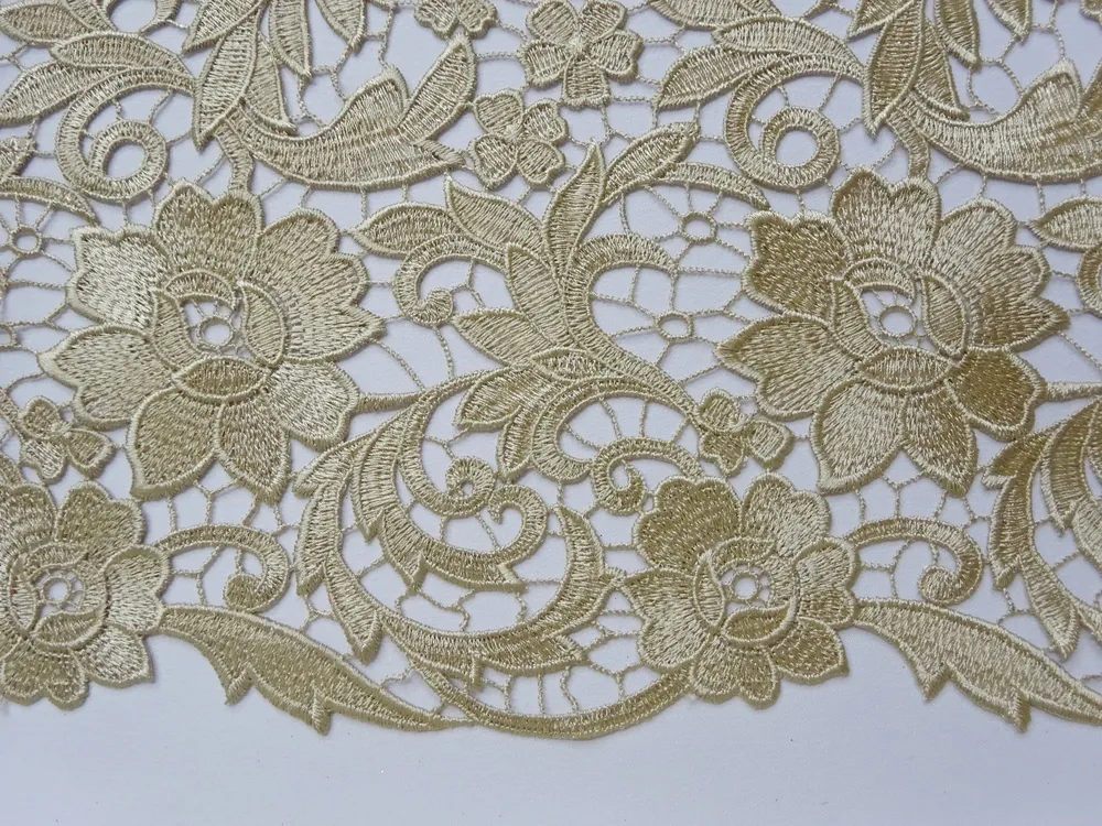 Krajka béžovo-zlatá "kvety" 