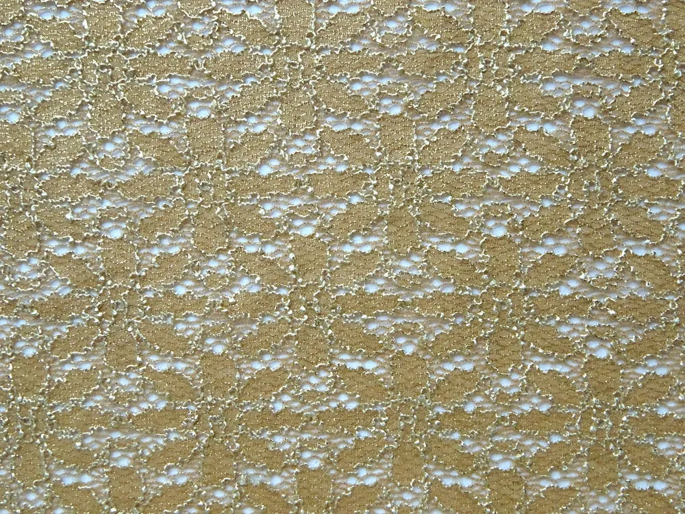 Krajka elastická zlatá "kvety" 