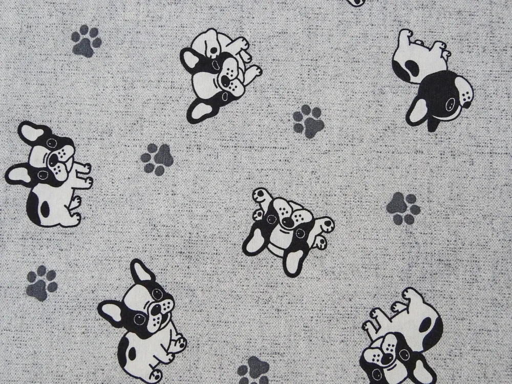 Poťahovka sivý melír "psík, labka" 