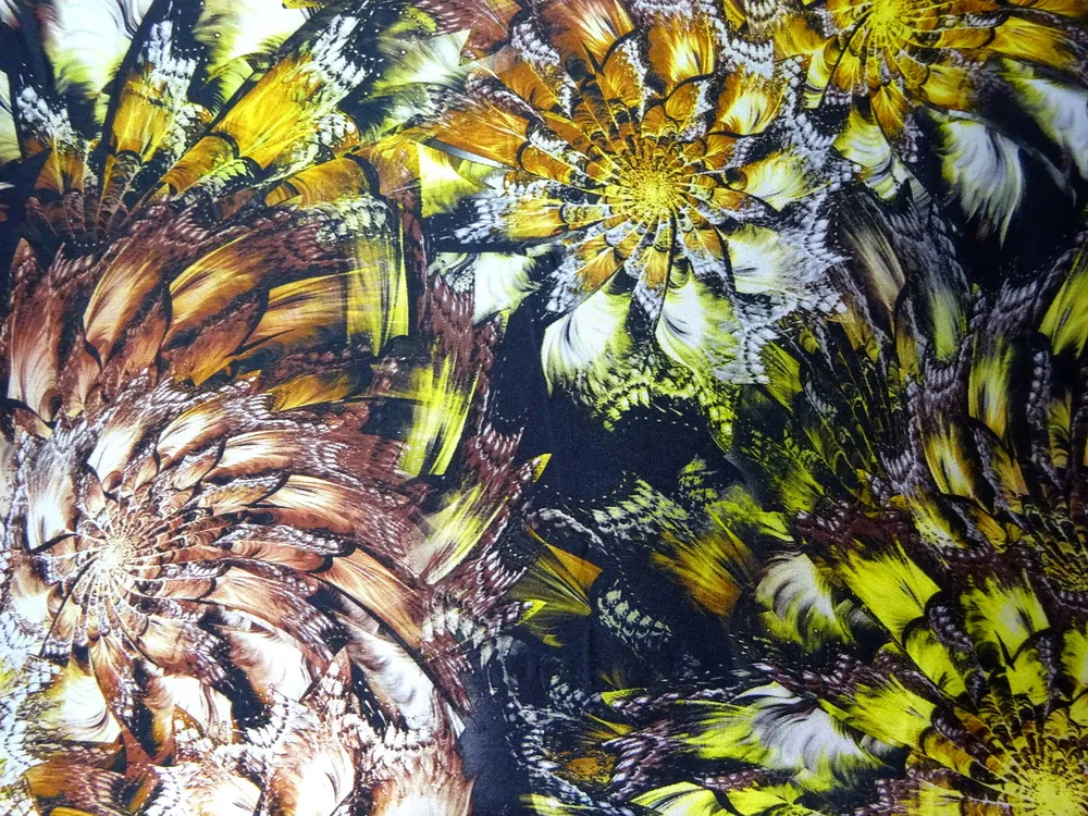 Satén čierny "abstraktný vzor"