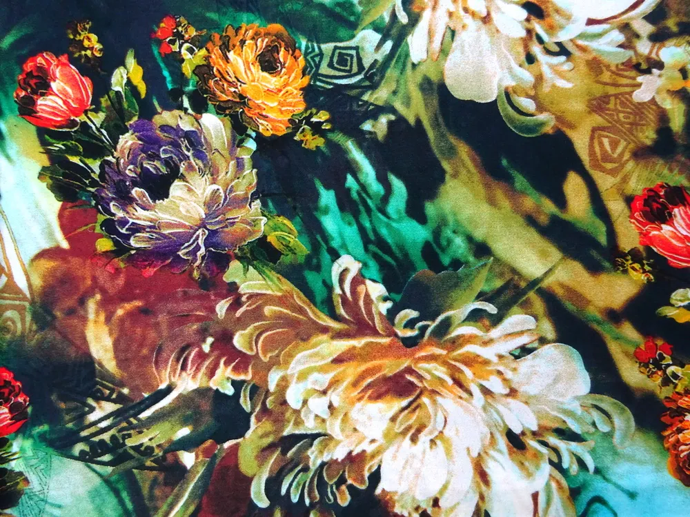 Šatovka bavlnená s viskózou "kvety" 