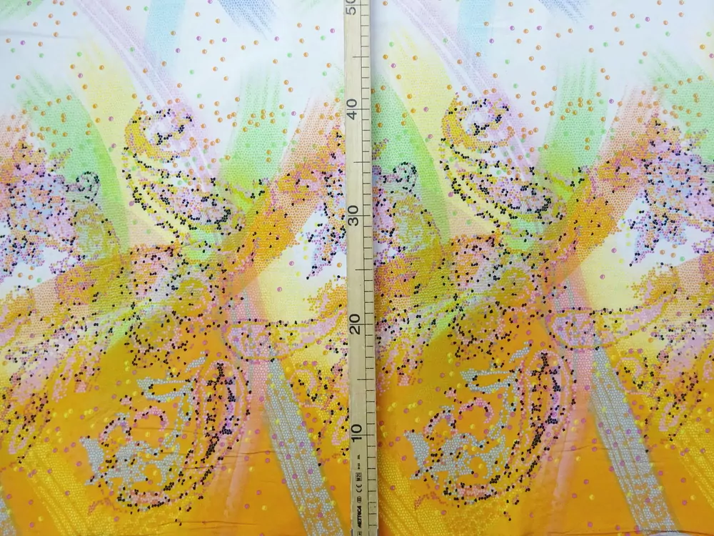 Šatovka biela "farebný vzor" - bordúra obojstranná 