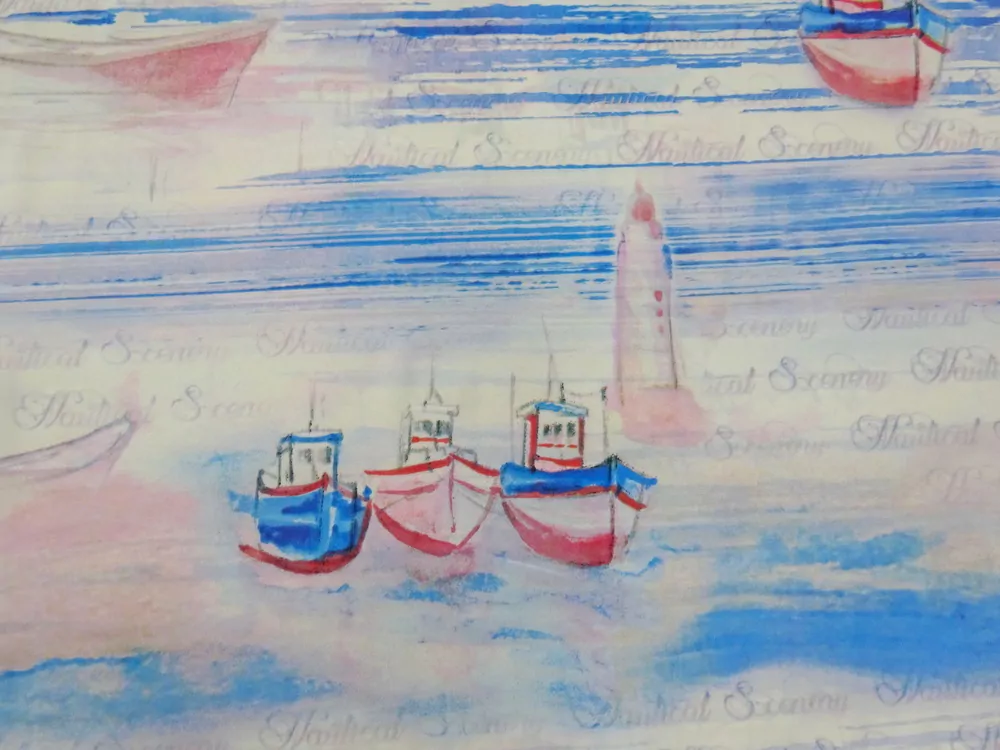 Šatovka maslovo-modrá "lode, maják"