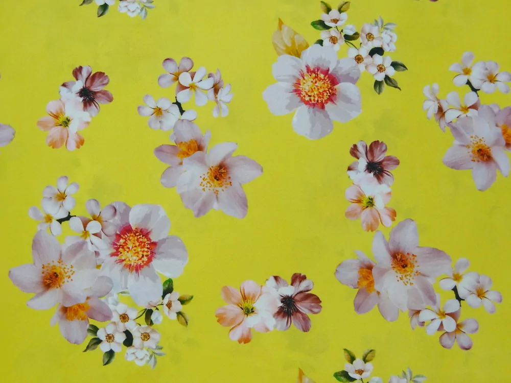 Šatovka s hodvábom žltá "kvety" 