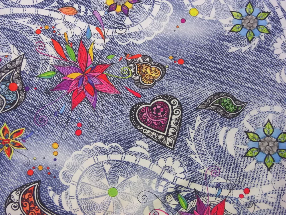 Šatovka Denim bielo-modrá "rôzne vzory"