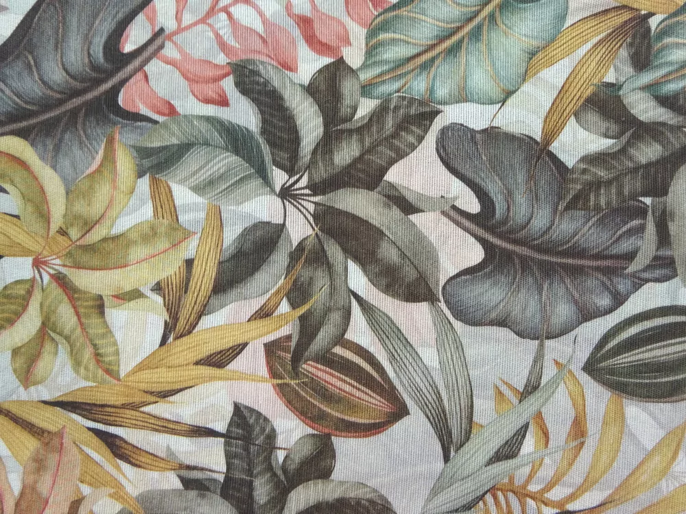 Poťahovka smotanová "listy" 