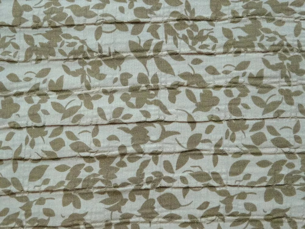 Šatovka s bavlnou béžová "zelené lístky" 