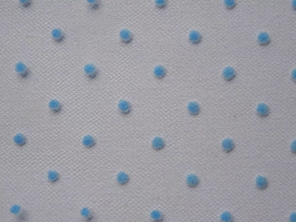 Tyl Ravello modrý "modrá zamatová bodka" 