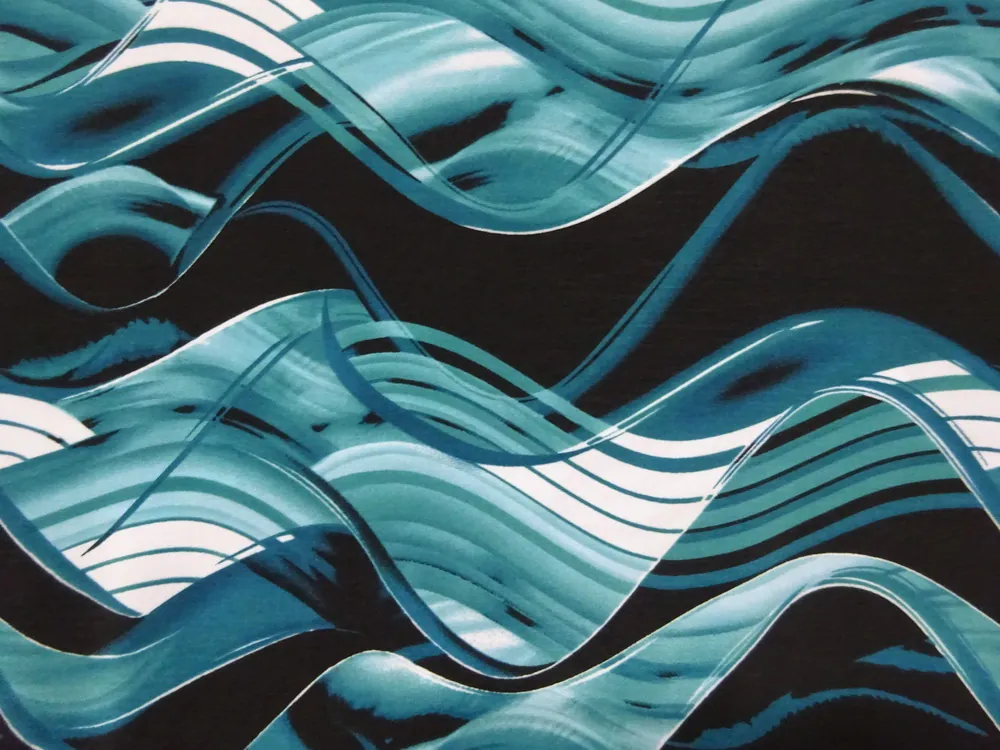 Šatovka čierna "bielo-tyrkysové vlnkovky" - zbytok