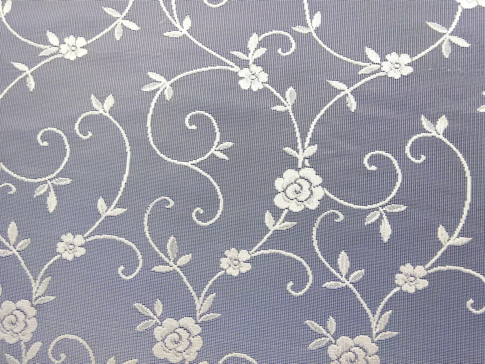 Záclona biela "kvety" - 130 cm 