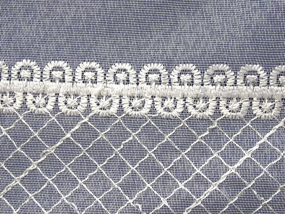 Záclona biela "ornamenty" - bordúra, 160 cm 