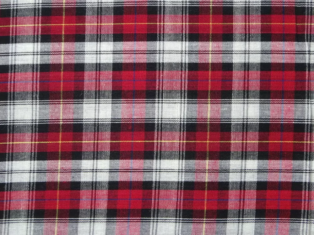 Košelovina biela "červeno-čierne káro"