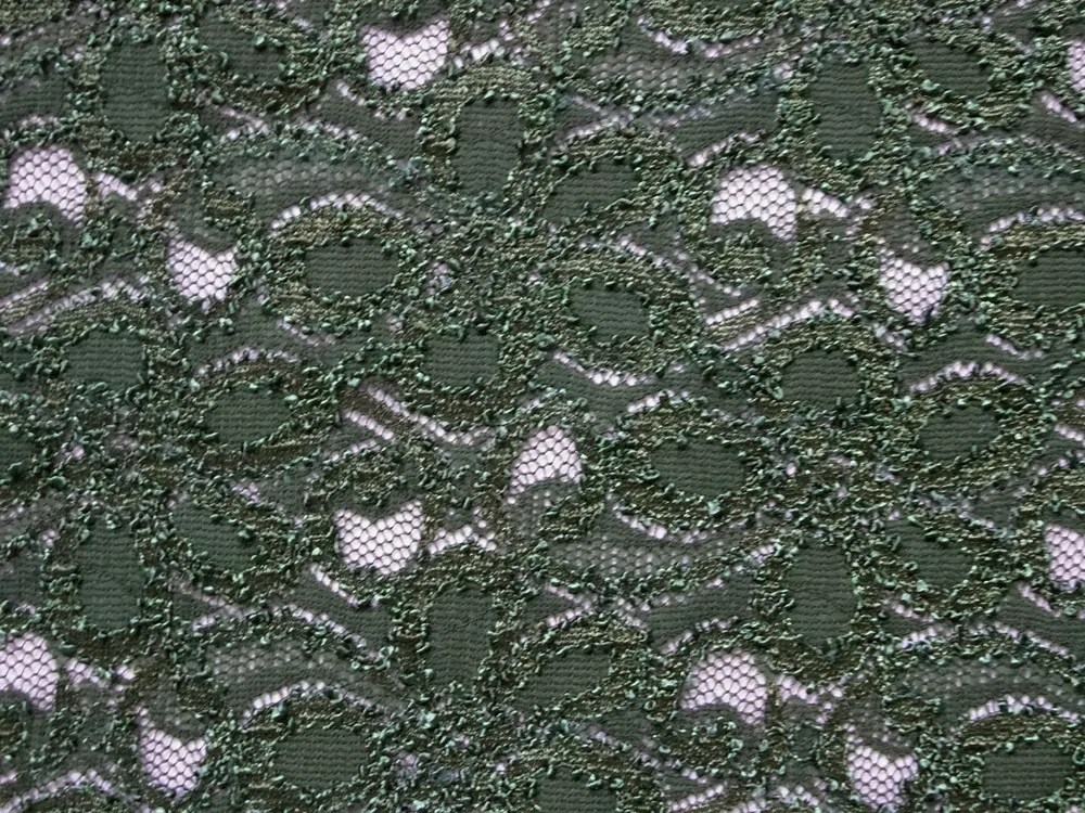 Krajka elastická olivová "kvety" 