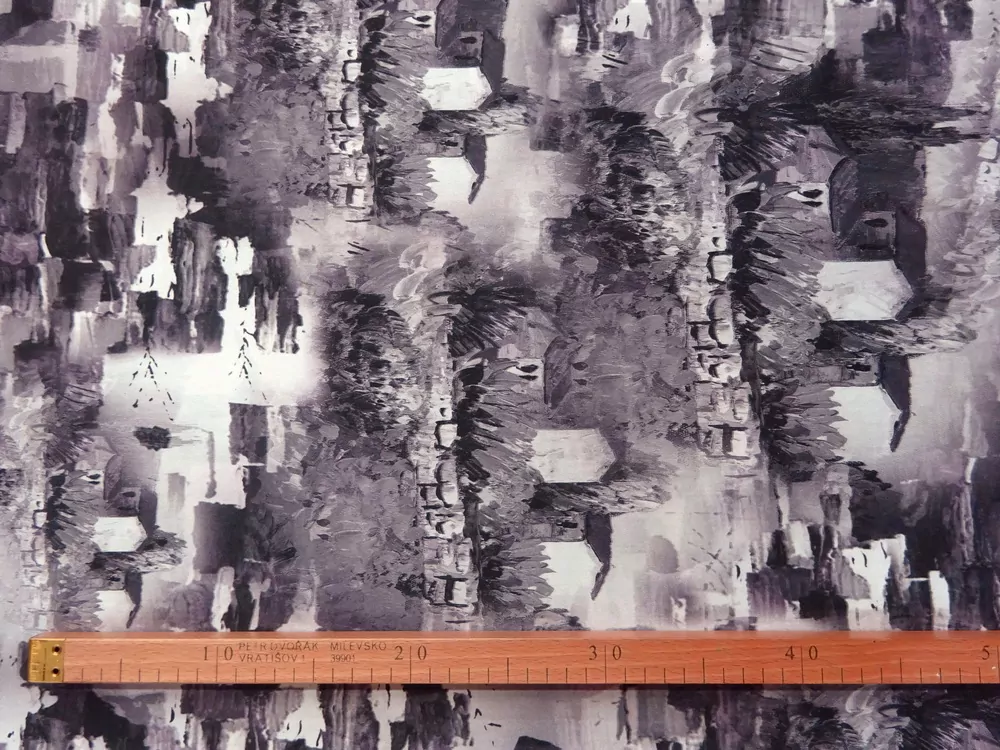 Šatovka s hodvábom dymová "domy"