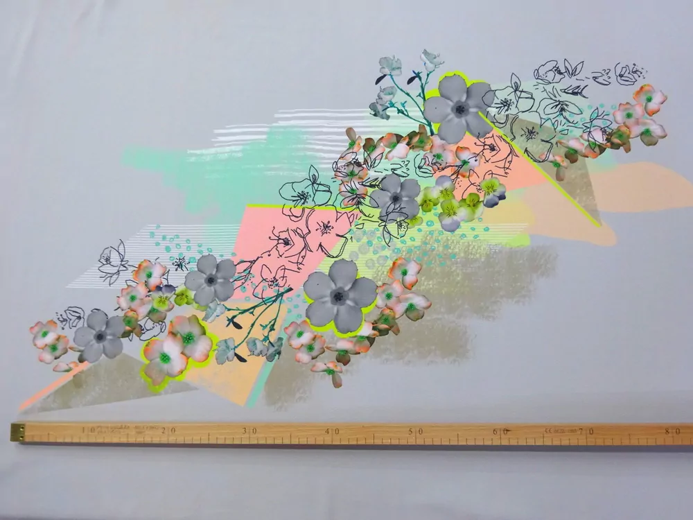 Šatovka sivá "kvety" - bordúra jednostranná 