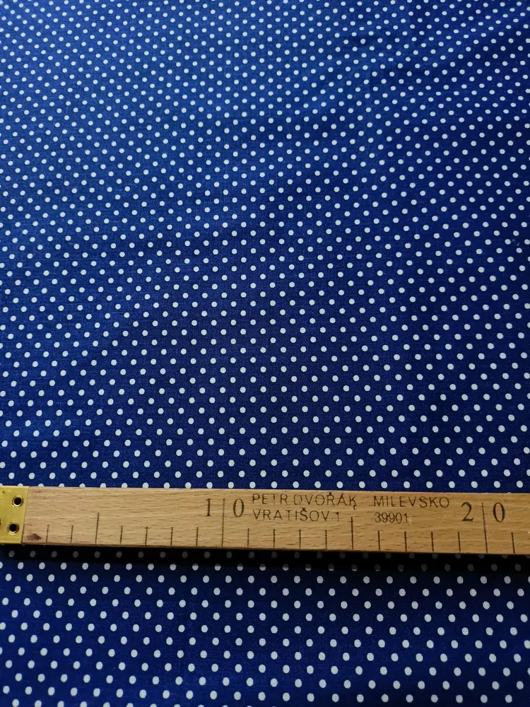 Bavlna tmavomodrá "biela bodka"