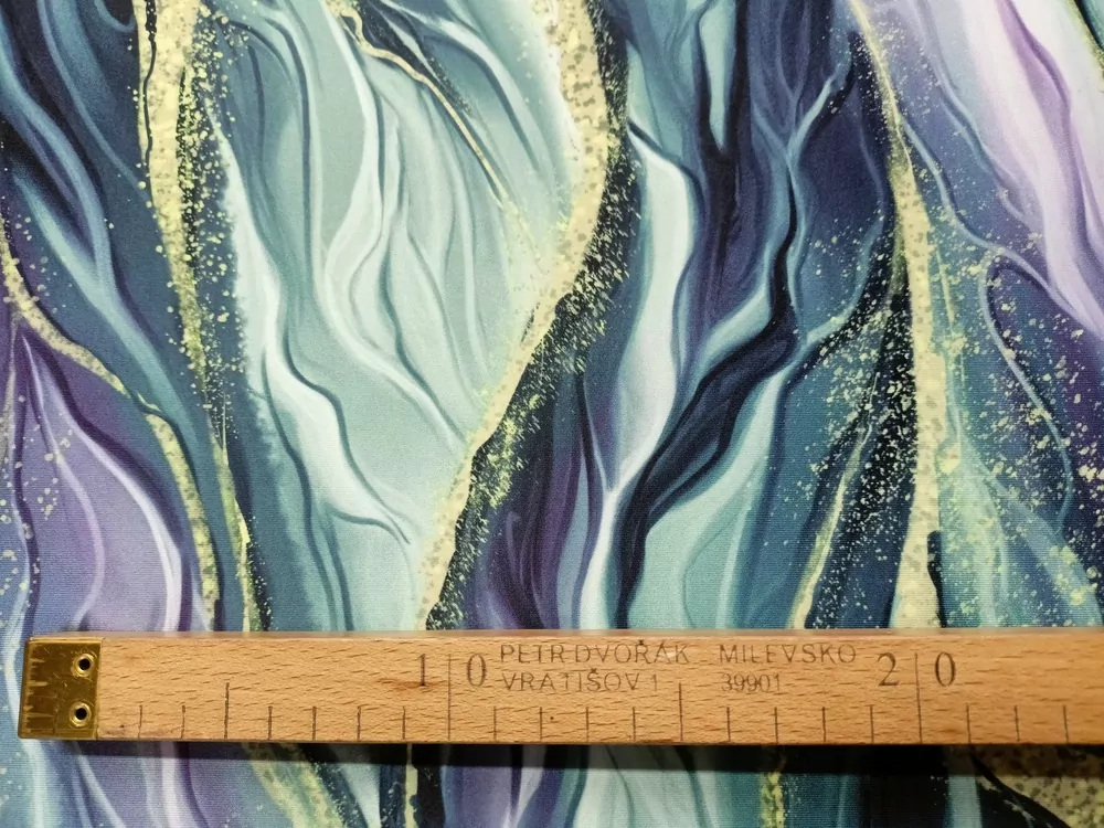 Úplet zeleno-fialovo-zlatý "mramor"