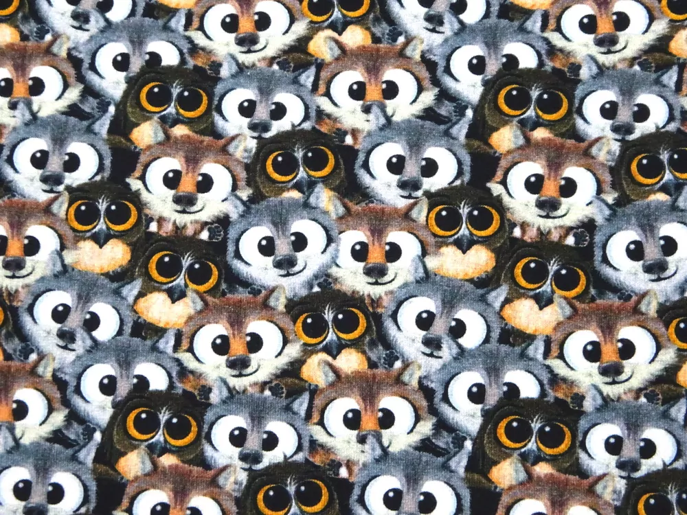 Úplet sivo-hnedý "zvieratká" - digitálna tlač 