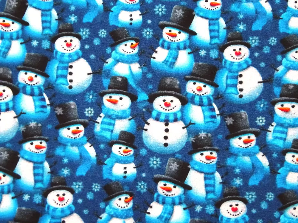 Úplet modrý "snehuliak - digitálna tlač 