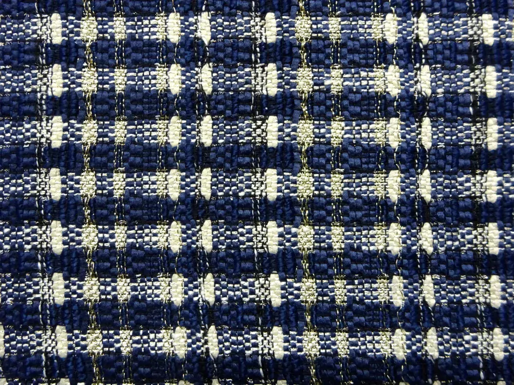 Kostýmovka Chanel maslovo-tmavomodrá "zlatý pásik" 