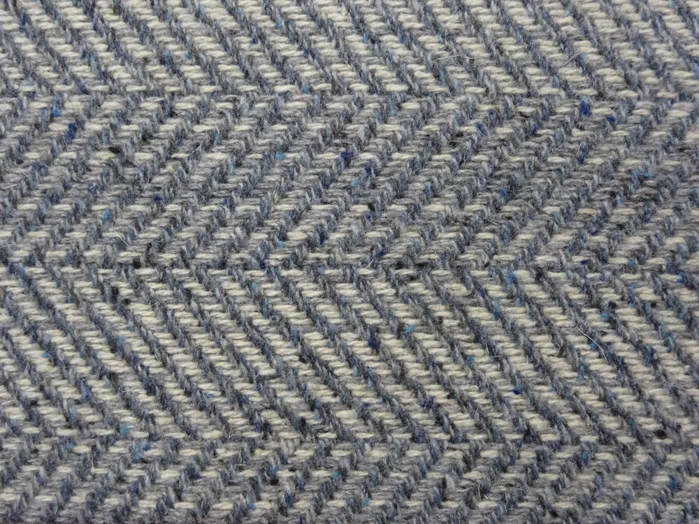 Kabátovina s vlnou maslovo-sivo-modrá "vzorovaná" 